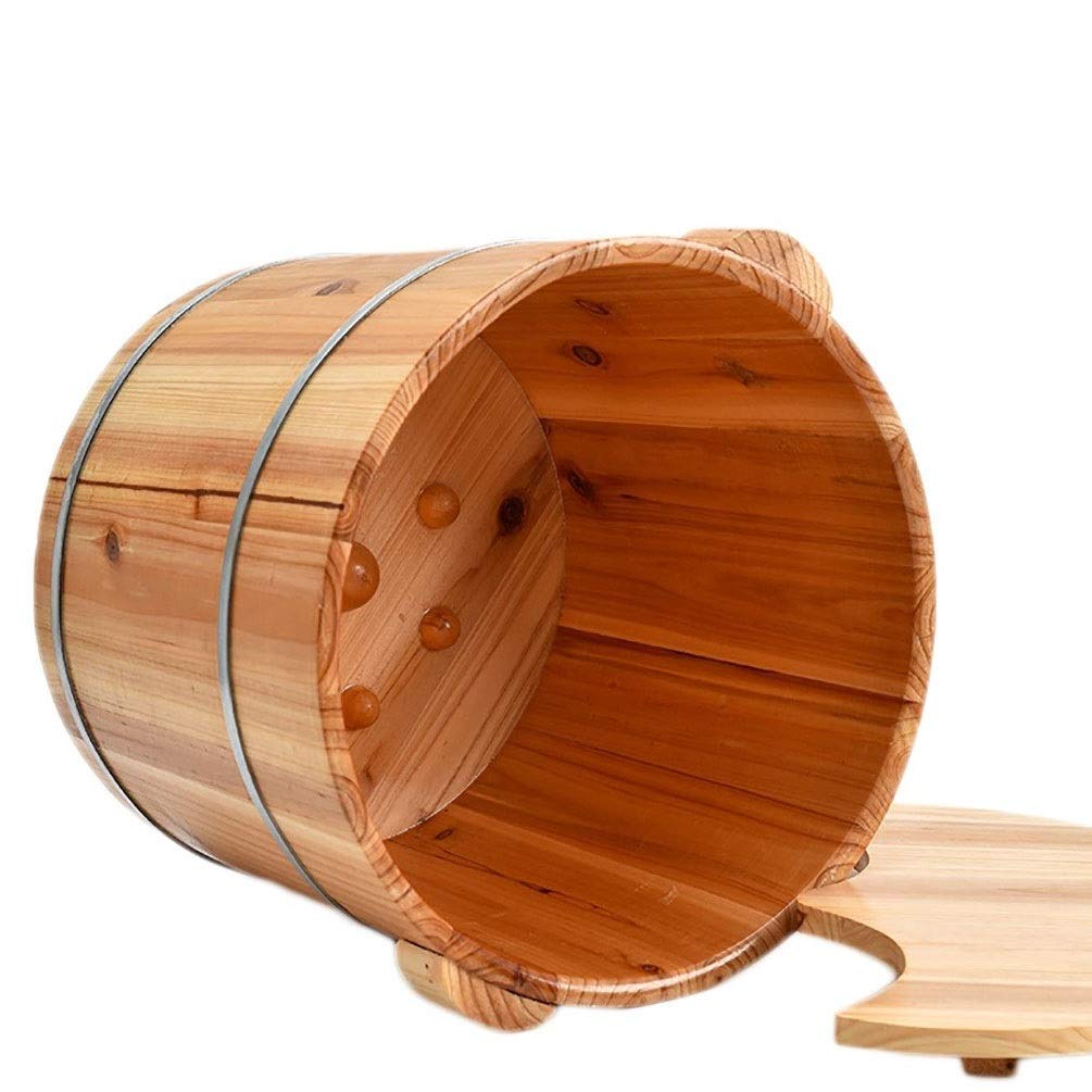 Bañera de madera para pies de spa para remojar los pies, cubo de remojo de pies, lavabo para adultos, bañera de hidromasaje, cubo de madera para pedicura, regalo de estrella de la suerte
