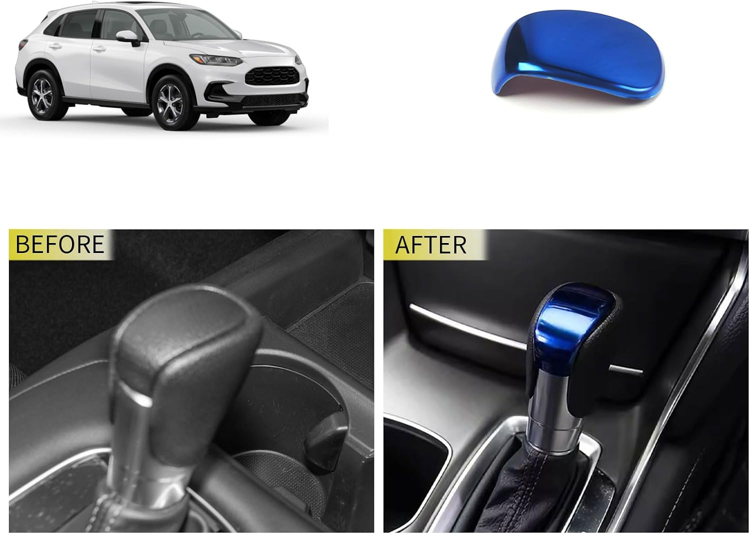Gear Shift knob Half Cover Compatible with Honda New HRV HR-V 2026-2023 Center Console Shifter Trim Automatic Transmission Decoration Interior Car Accessories Stainless Steel 1PC(Red)