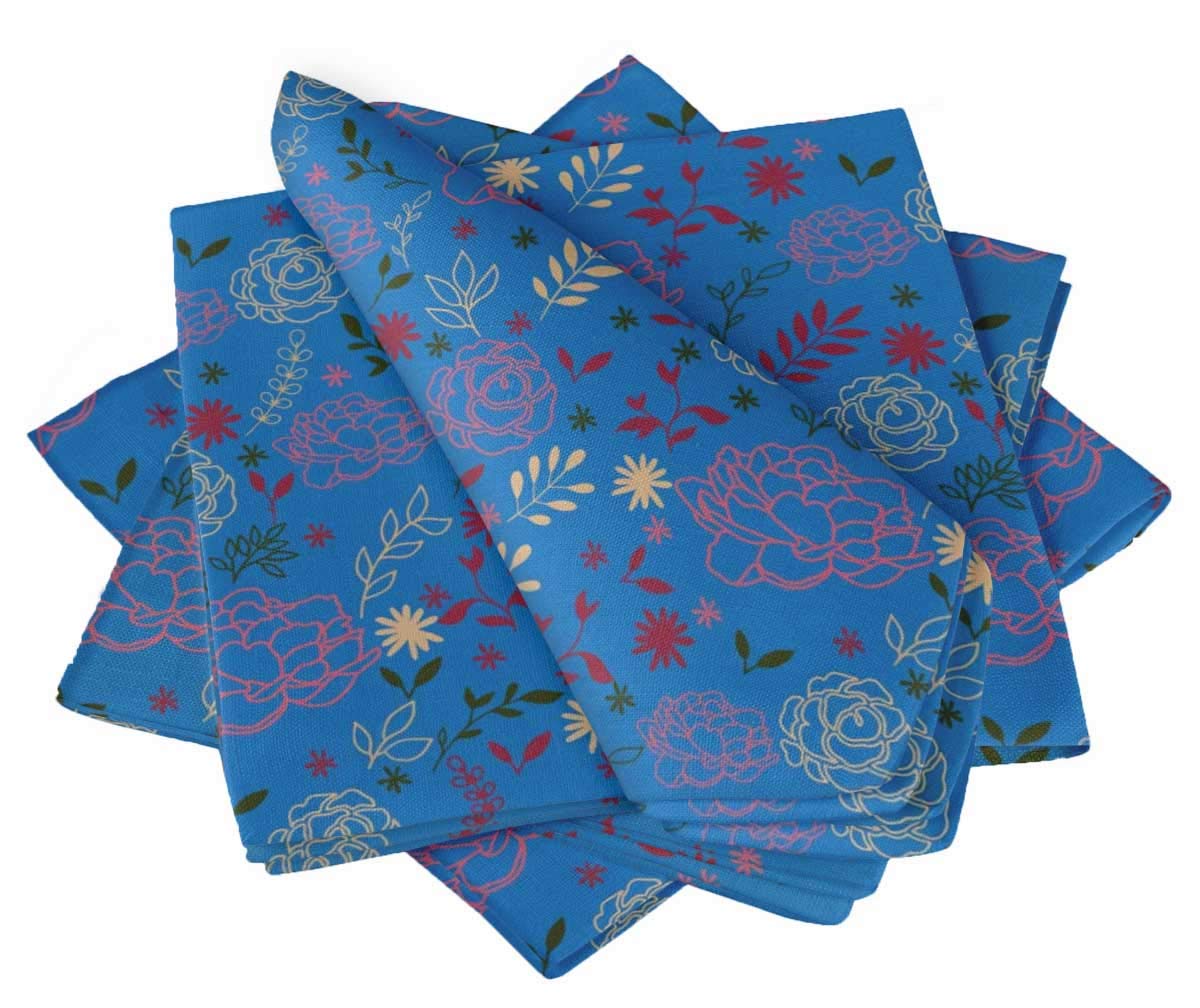 Serviette en lin S4Sassy bleu embellit vos dîners de fête