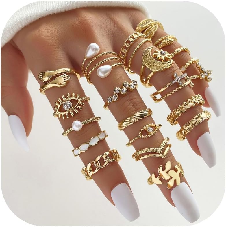 Harry and Henry Butterfly Statement Rings for Women Gold Chunky Stackable Adjustable Knuckle Ring Jewelry Set Elegant Bold Design for Everyday Wear