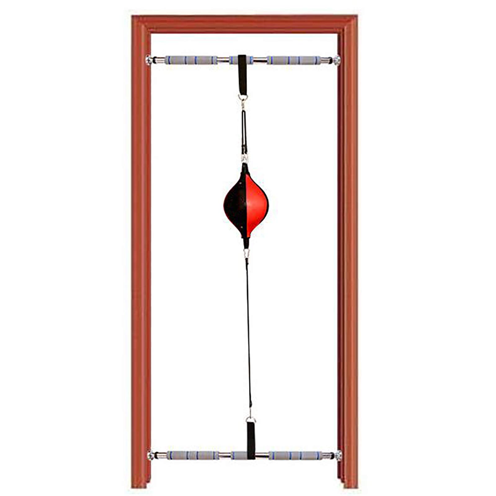 Hanging Adjustable Horizontal Bar Doorway Inflatable Punching Bags, for Adults/Big Kids/Dad/Men/Teenagers, Double End Speed Ball, for Home/Office/Door Stress Relief (Color : Red, Size : 62-100cm)