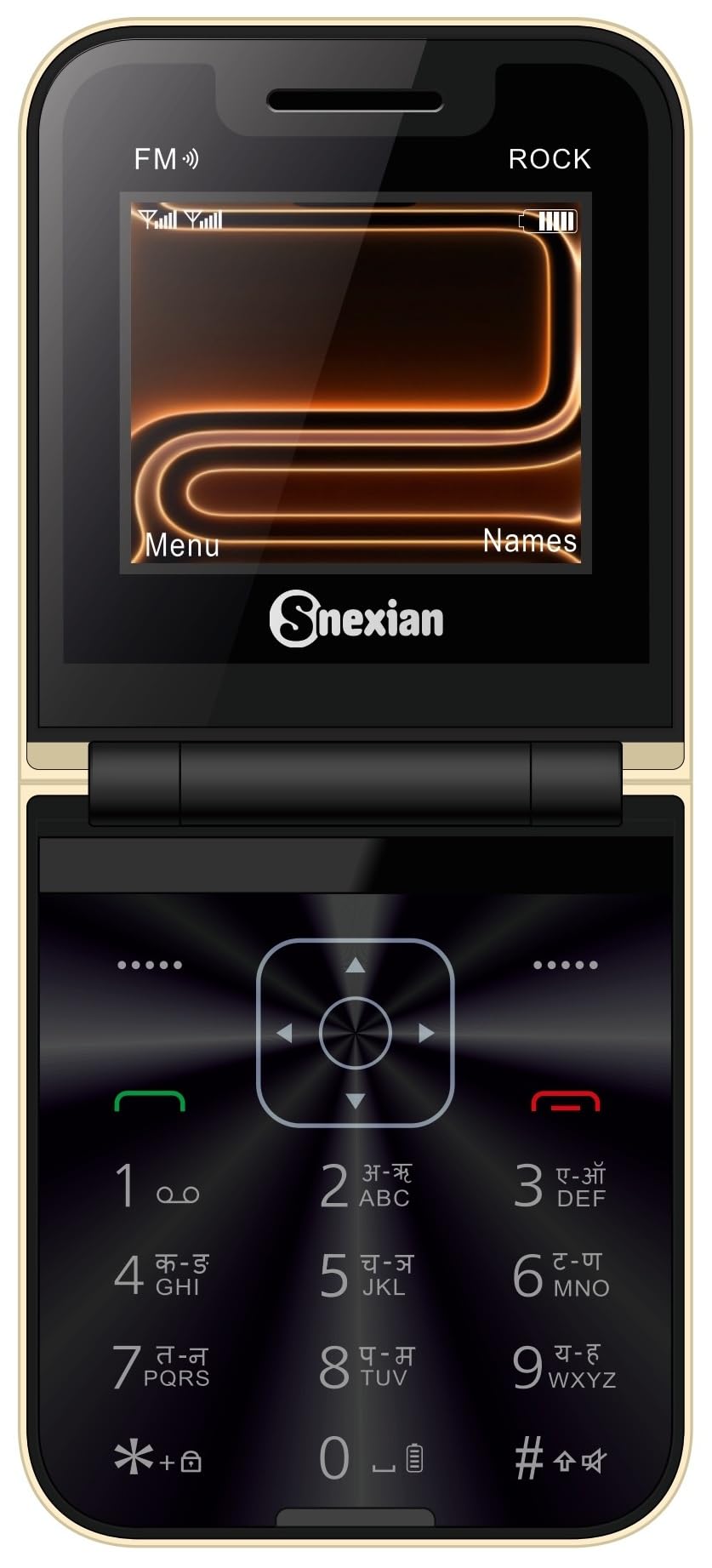 Snexian All-New Rock Z Flip Dual Sim |Keypad Mobile| with 2.4" Display |Flip|Fold| Call & SMS Indicator |Glass Back Panel|BT Dialer|Voice Changer |Big Battery|Camera|Feature Phone|Gold-image-13