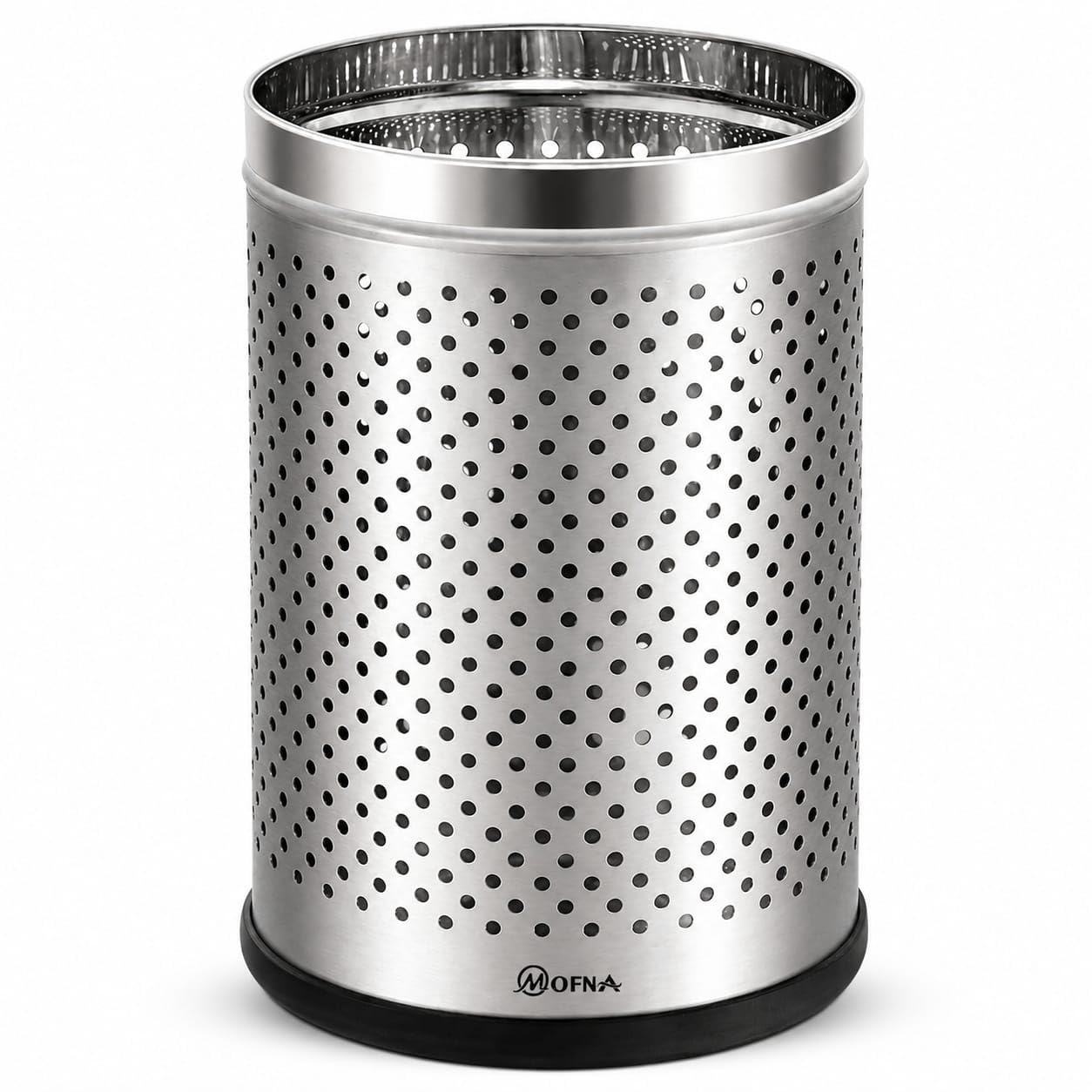 mofna 6L Stainless Steel Dustbin for Home, Silver Open Top Perforated Garbage Bin Without Lid, Waste Bin for Kitchen, Bathroom, Bedroom, Washroom, Office & Toilet, (7 x 10 Inch, Pack of 1)-image-22