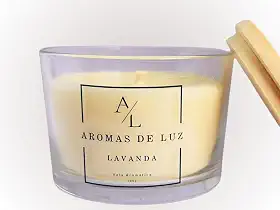 Vela Aromática Vegana de Coco, 100g, Copo de Vidro, Diversos Aromas (Lavanda)