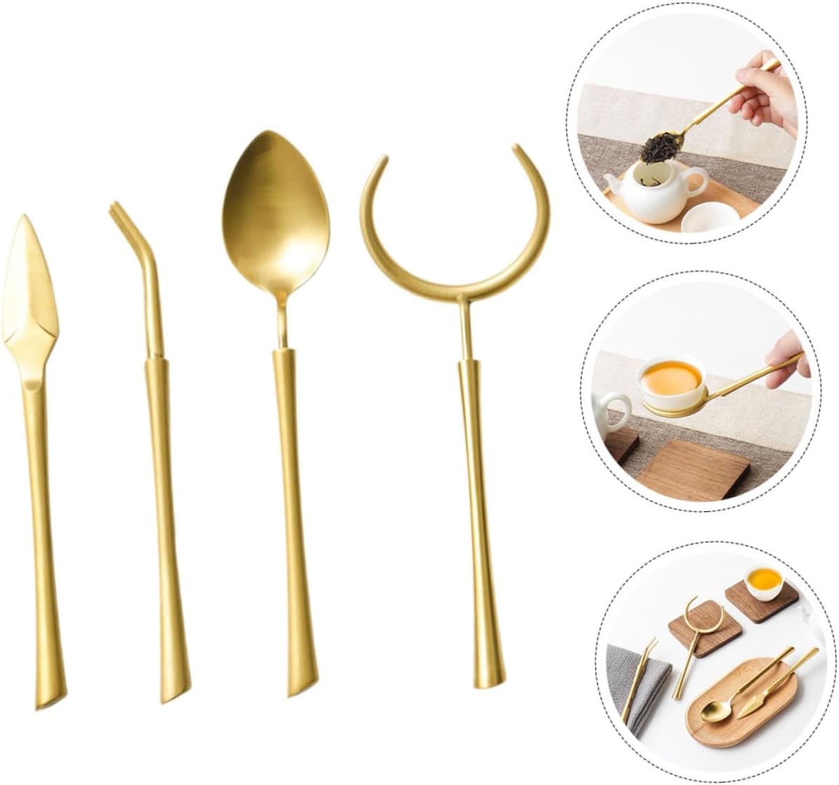 1set Stainless Steel Tea Tool Set Kung Fu Tea Accessories for Home Use Includes Spoon Fork Needle and Loose Leaf Brewing