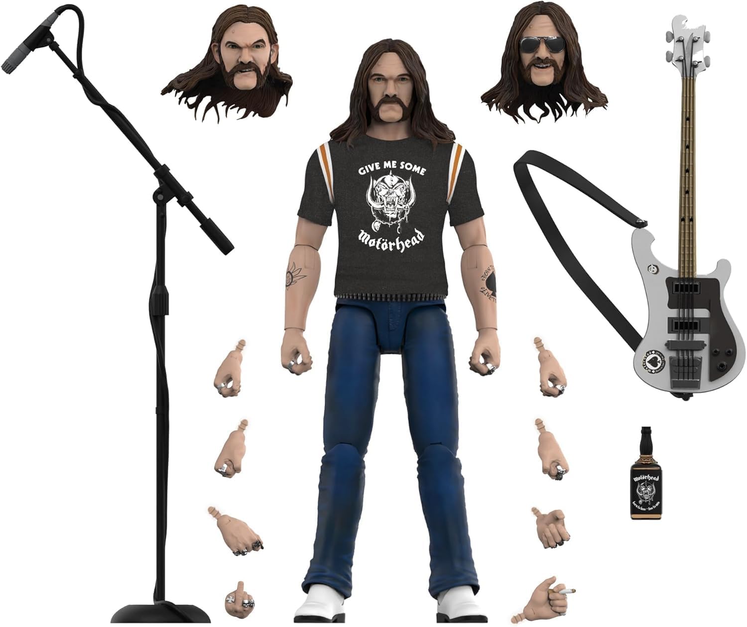 Super7 ULTIMATES! Motorhead Lemmy (1981 Tour) - 7" Motorhead Action Figure with Accessories Heavy Metal Collectibles and Retro Toys