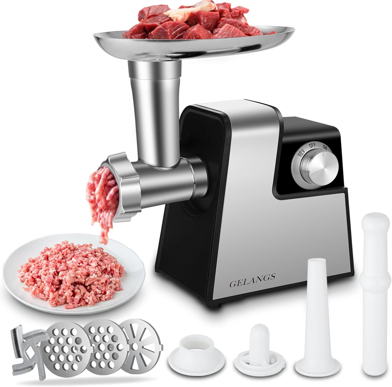 Electric Meat Grinder,350W(2800W Max) Sausage Stuffer Maker with Sausage Stuffer Tubes & Kubbe Kit,Food Grinder with Blade & 3 Plates For Home Kitchen Use Electric Meat Grinder,350W(2800W Max) Sausage Stuffer Maker with Sausage Stuffer Tubes & Kubbe Kit,Food Grinder with Blade & 3 Plates For Home Kitchen Use