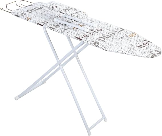 Ironing Board Full Size Ironing Board with Rest, Foldable Ironing Boards Adjustable Ironing Boards with Heat Resistant Cover, 4-Leg Fold-Up, 42 L x 30 W x 11.8 H White