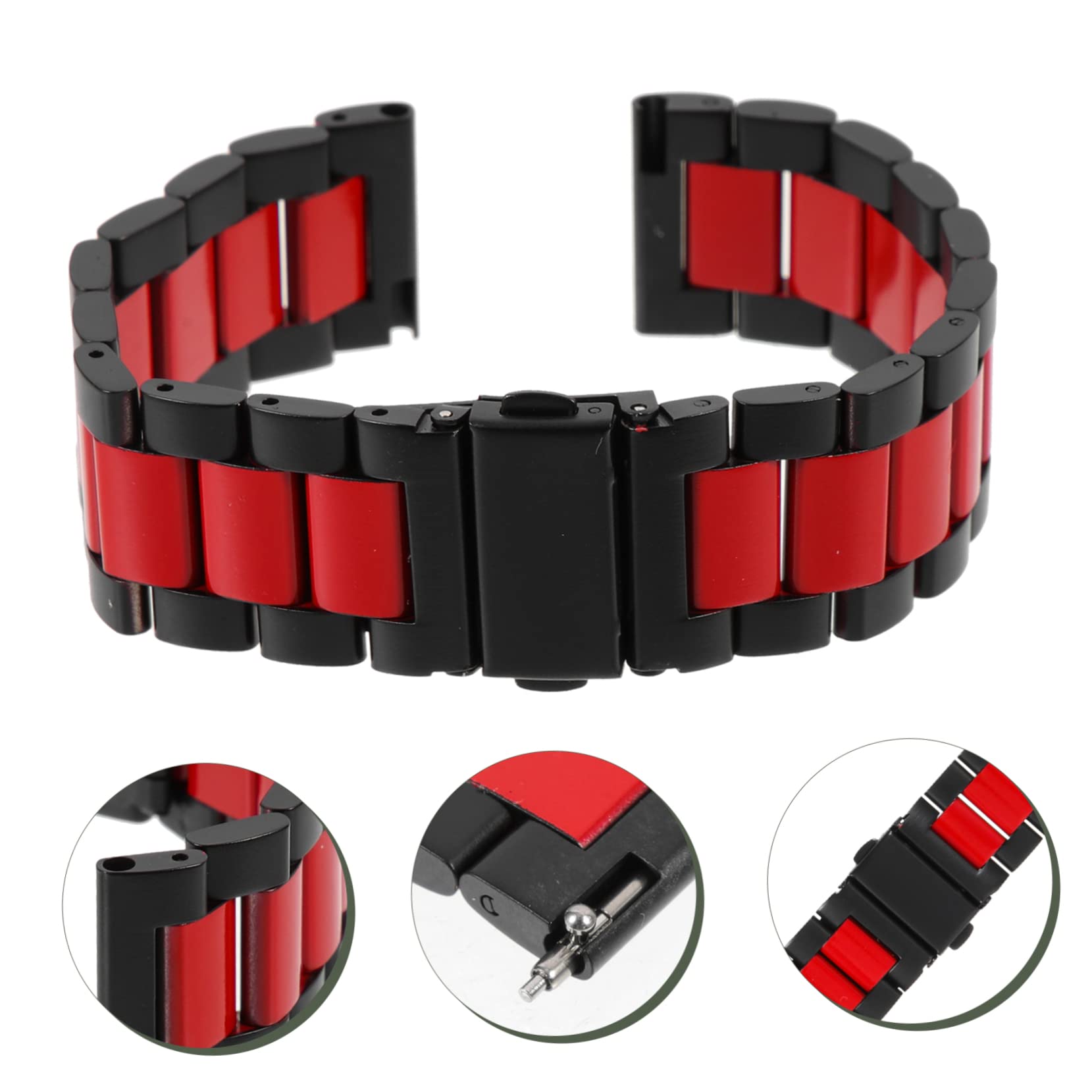 HEMOTON 4 Stück - Herren Schwarz Herrenbands Relojes Inteligentes Para Hombres Uhren Riemen Für Männer Ersatzband Damenband Damenuhr Stahlband Fräulein Rostfreier Stahl Gürtel