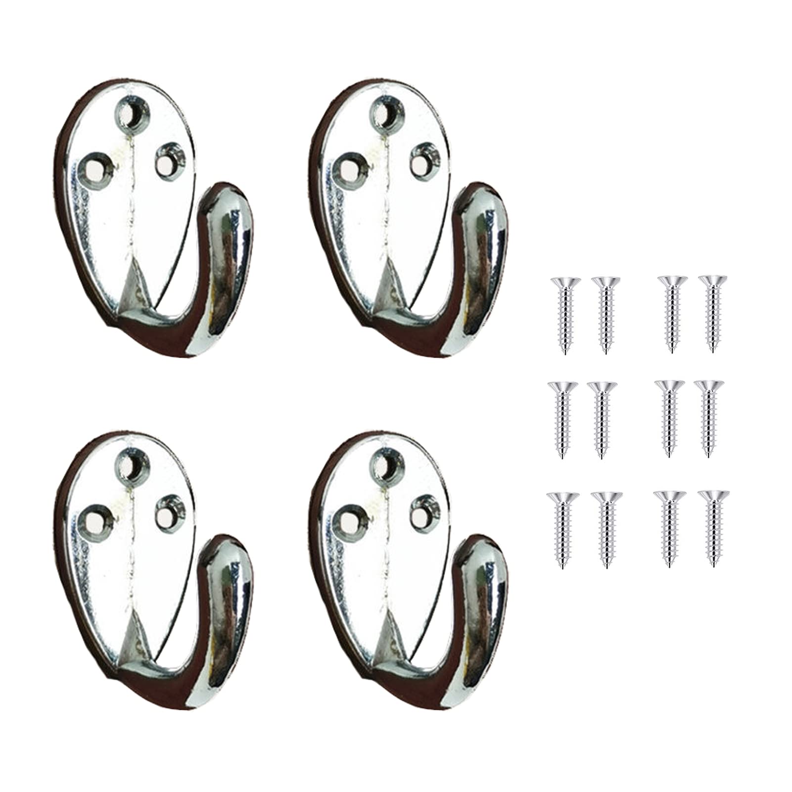 Yesmin White 4 Pcs Wall Mounted Hooks Coat Hooks Retro Door Robe Hook For Hanging Towel Clothes Hat Key Cup Single Metal Hook Cloth Hanger For In Bedroom Bathroom Kitchen Cupboard (With 12 Pcs Screws)