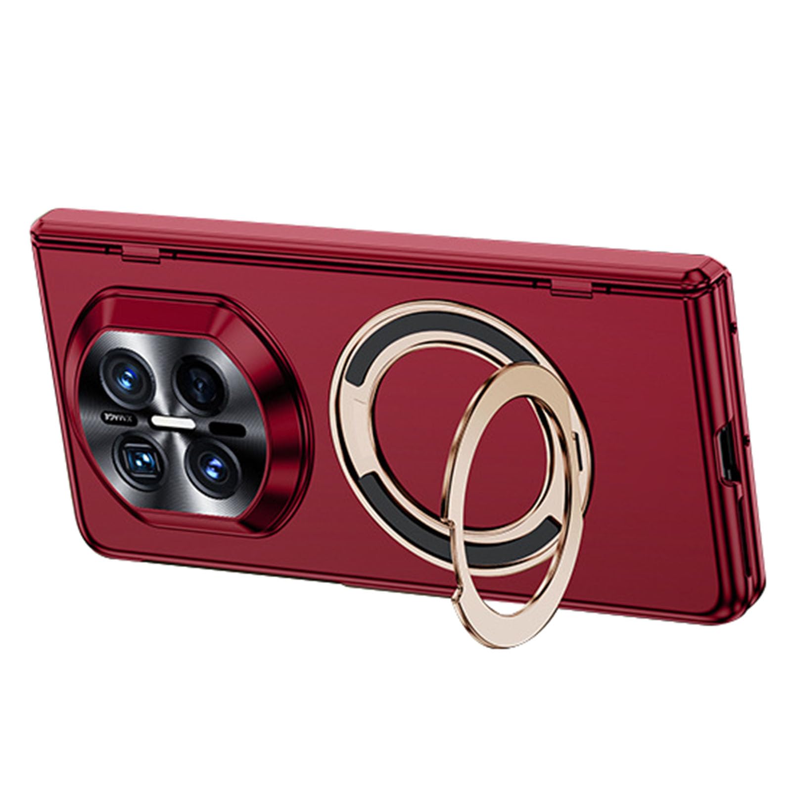 Magnetic Case for Huawei Mate X7, Privacy Screen Protector Case Hinge Wrap Frosted Plating Ring Cover,Red,Mate X7