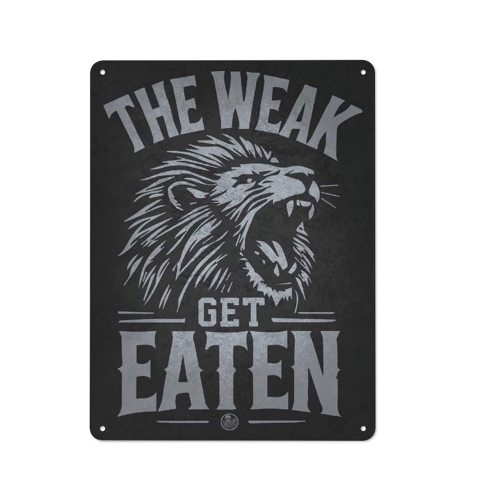 Junmoney Style-3 Vintage Tin Sign 40X30cm With The Weak Get Eaten - Lion Motivational For Living Room Wall, For Kitchen, Dining Room And Home Bar Wall Decor