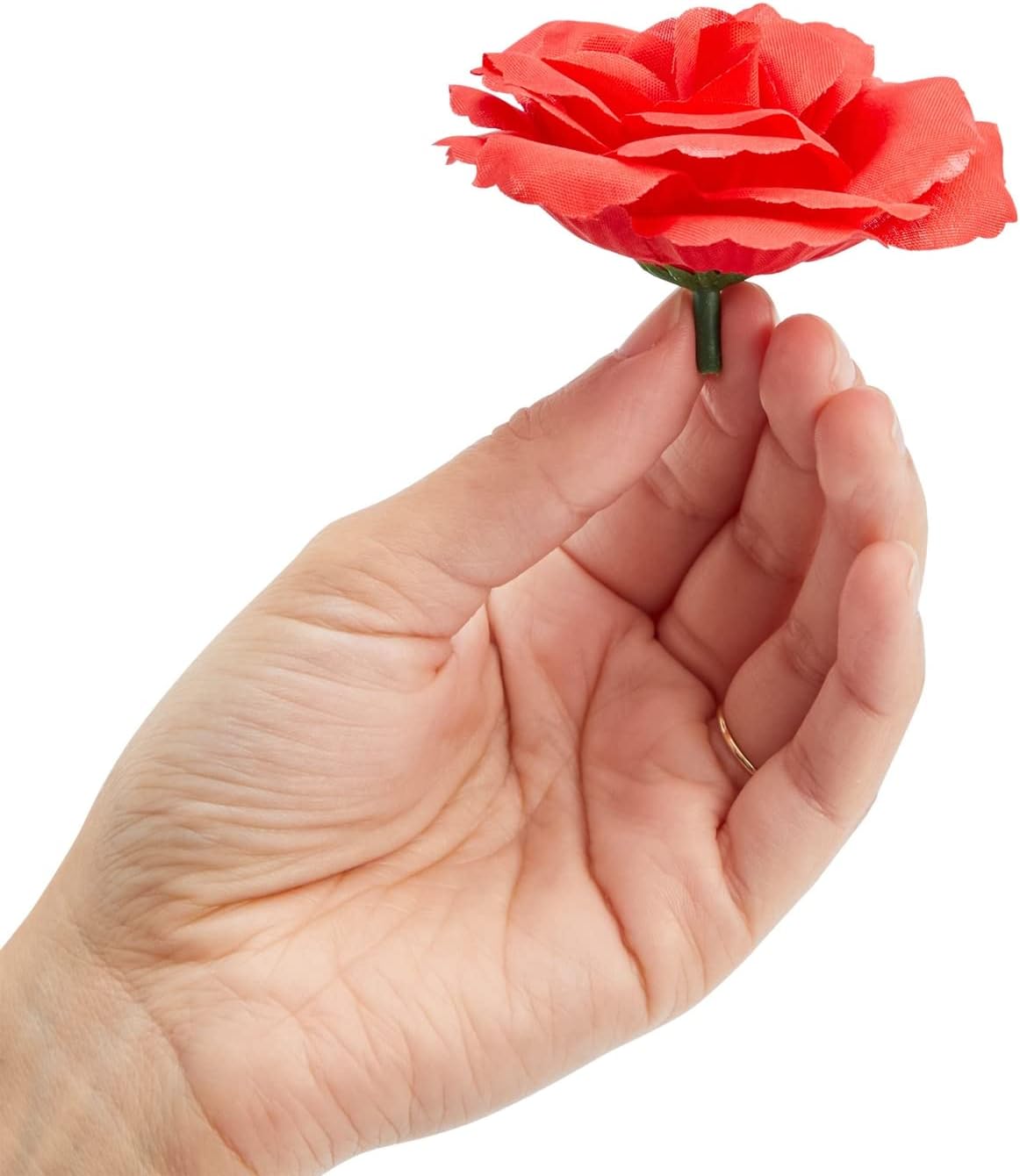 Bright Creations Silk Red Rose Flower Heads for Decorations (3 in, 50 Pack)