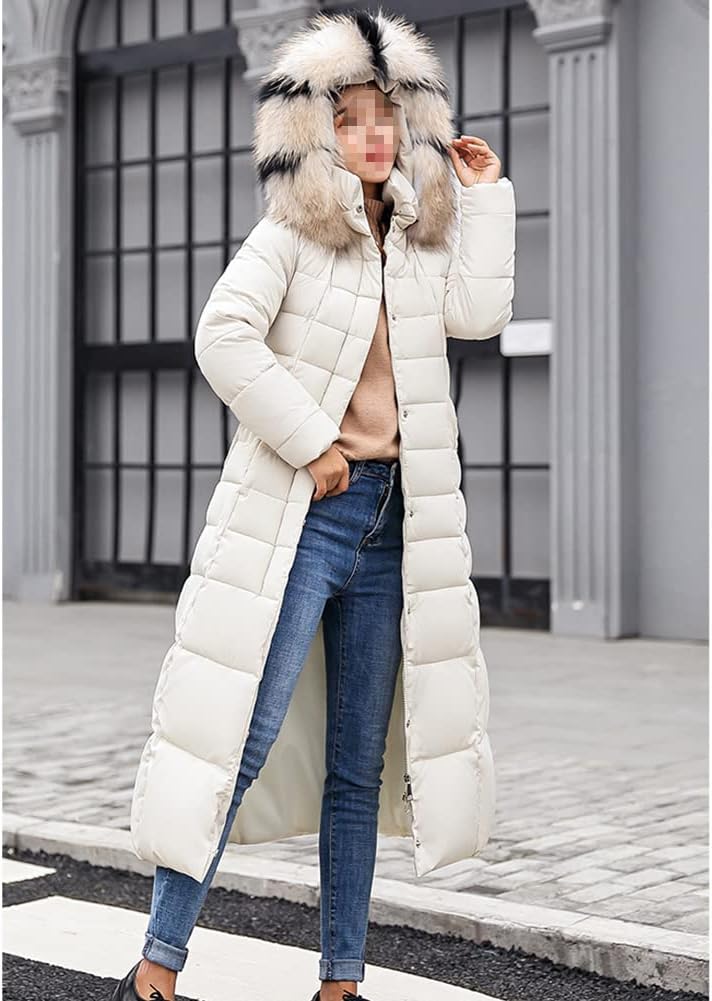 Dames Winter Maxi Lange Donsjas Gewatteerde Lange Jas Bont Trim Pluche Gevoerde Capuchon Puffer Jassen, Zwart, XXL Dames Winter Maxi Lange Donsjas Gewatteerde Lange Jas Bont Trim Pluche Gevoerde Capuchon Puffer Jassen, Zwart, XXL