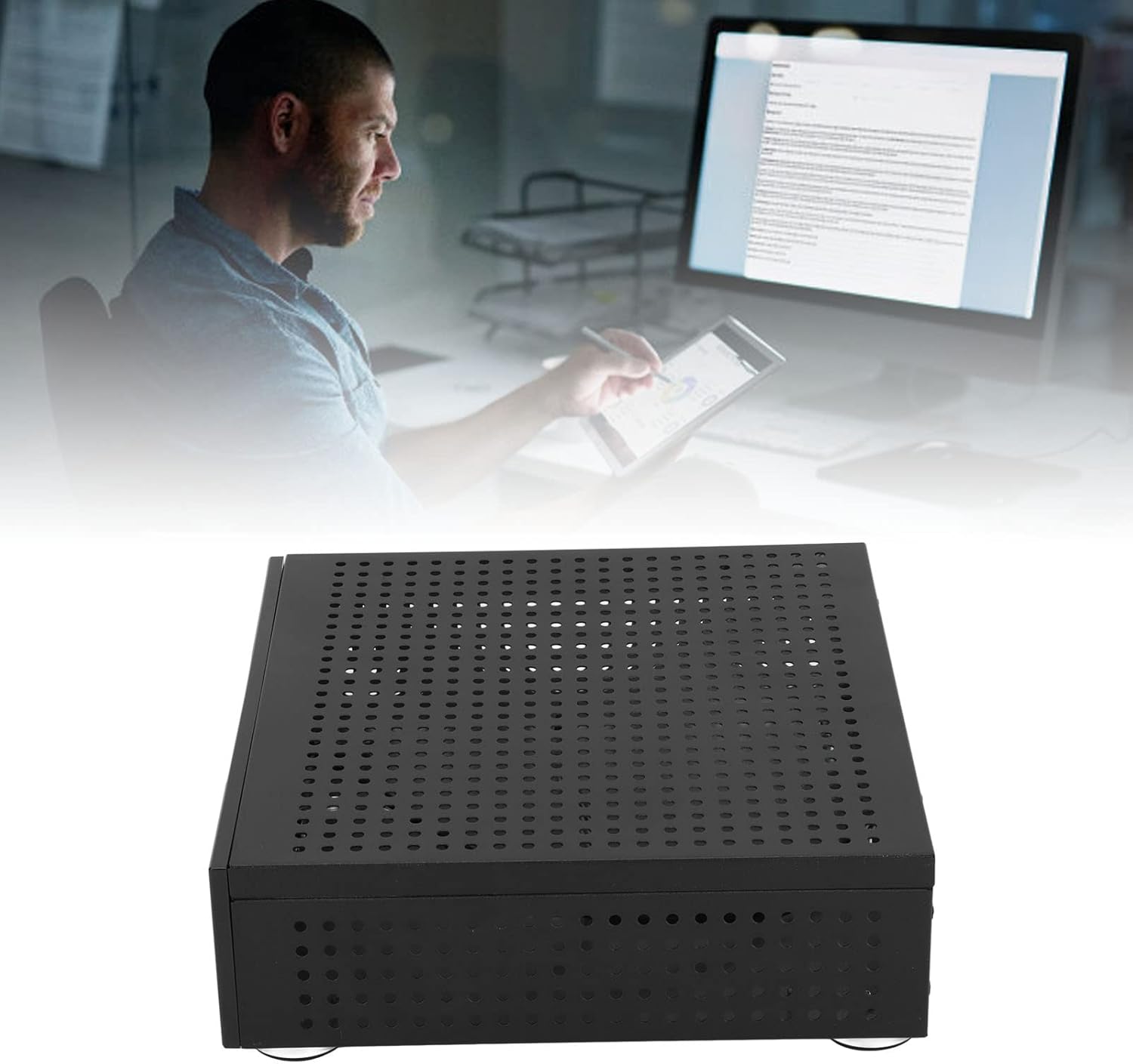 Desktop Case, Exquisite Compact Sturdy Durable Mini ITX Case for Hotel Computers for Self Service Terminals