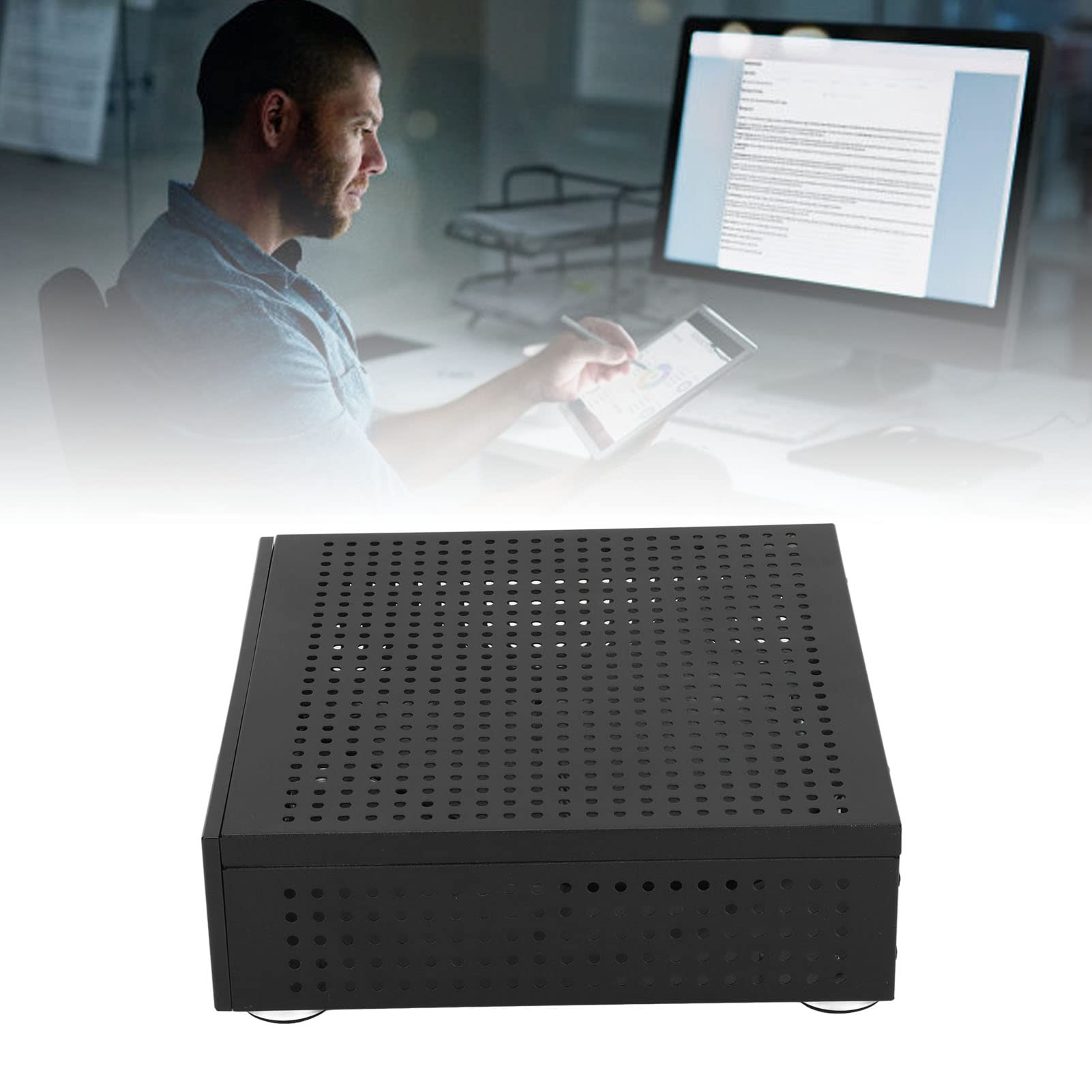 Estuche de escritorio, exquisito estuche compacto y duradero Mini ITX para computadoras de hotel para terminales de autoservicio 5