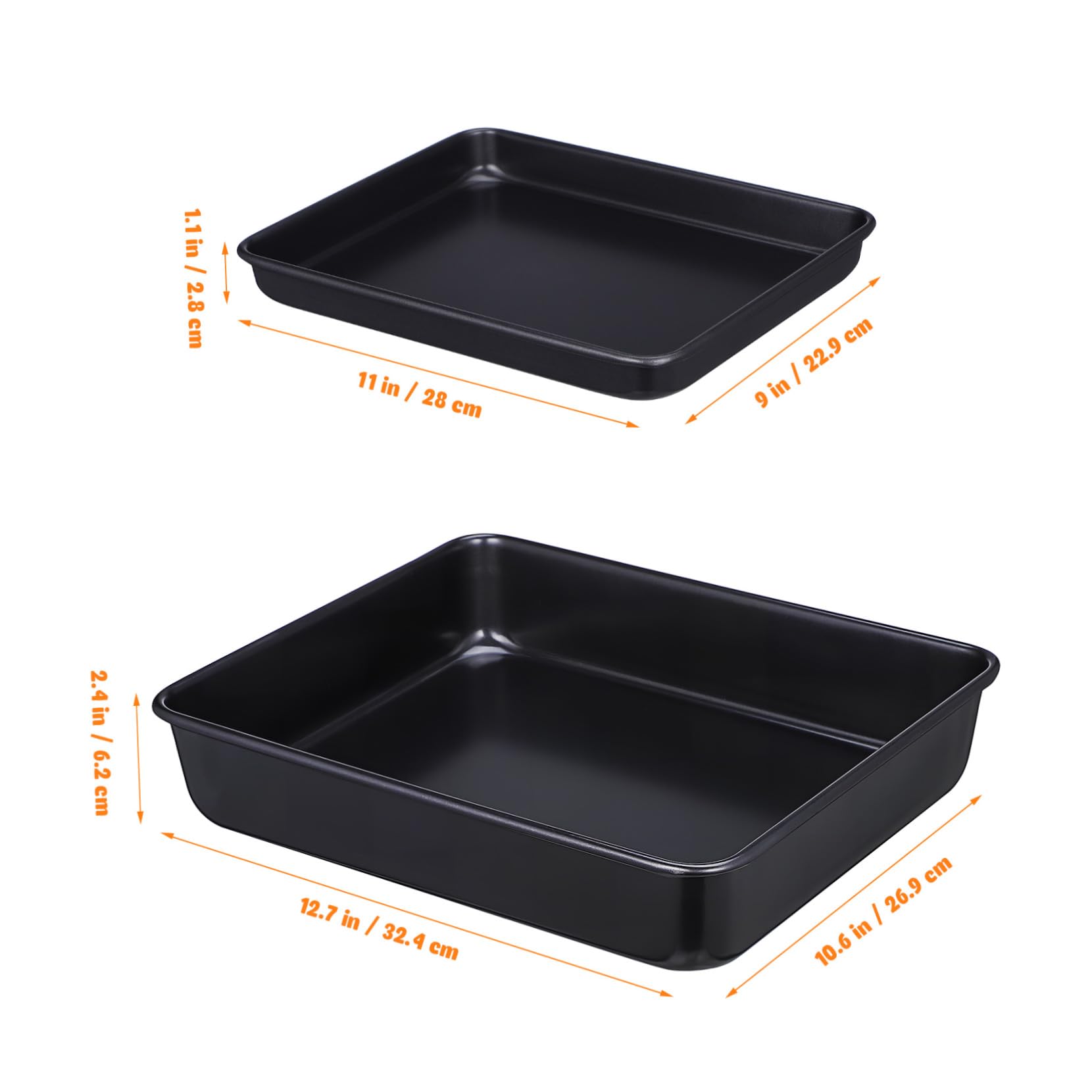 STOBAZA 2pièces Lot de Plaques de Cuisson pour Four Antiadhésives et Empilables Compatibles Pain et Micro-ondes