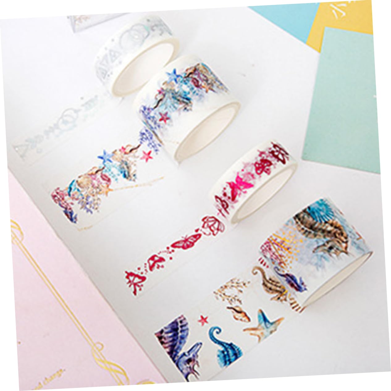 NUOBESTY 6stücke Kawaii Unterwasserwelt Washi Tape Buntes Klebeband Für Bastelprojekte Schulbedarf Und Scrapbooking Zufälliger Stil