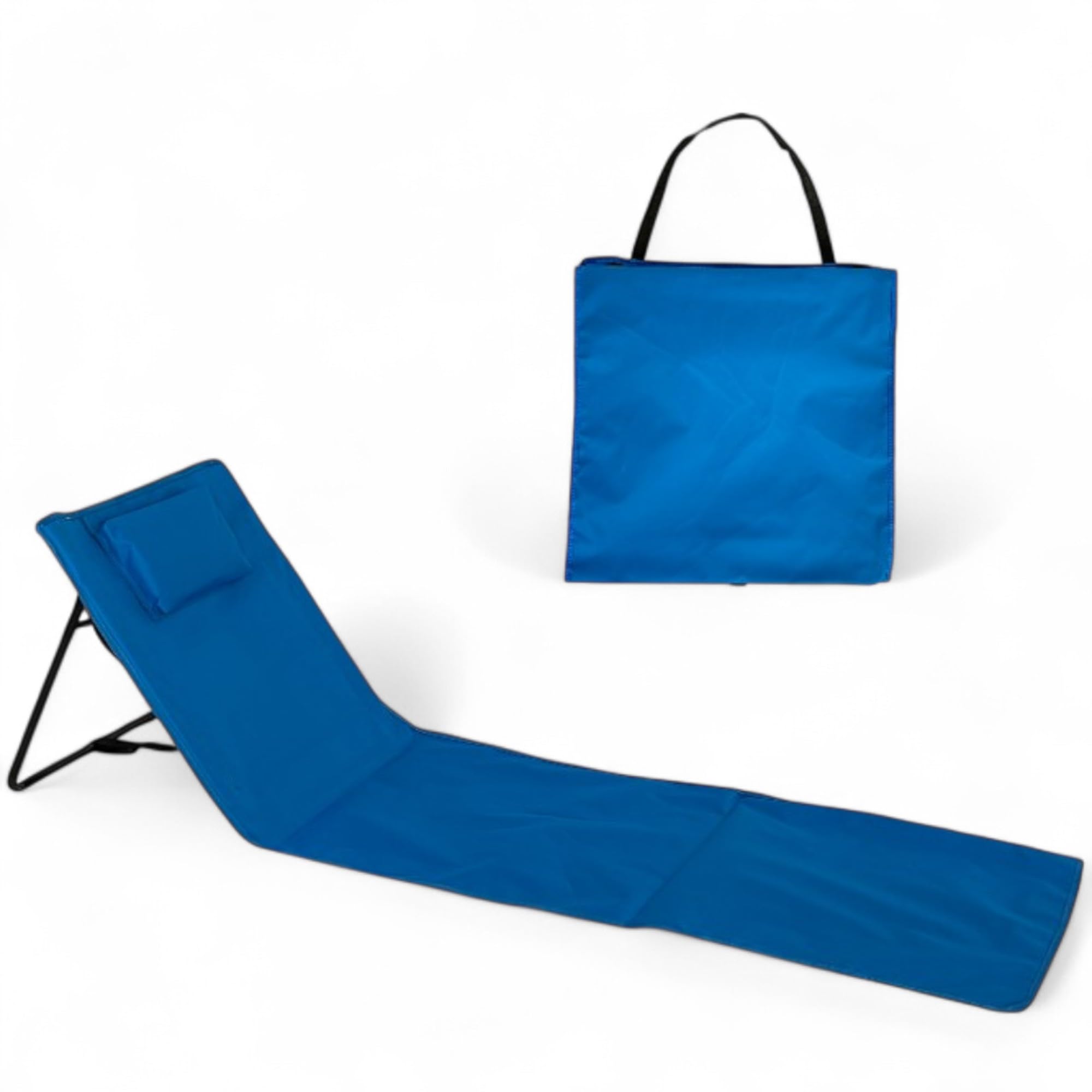 pincho Tapis de Plage Pliable Portable avec Dossier réglable et Appui-tête 145x47x50cm Poche de Rangement
