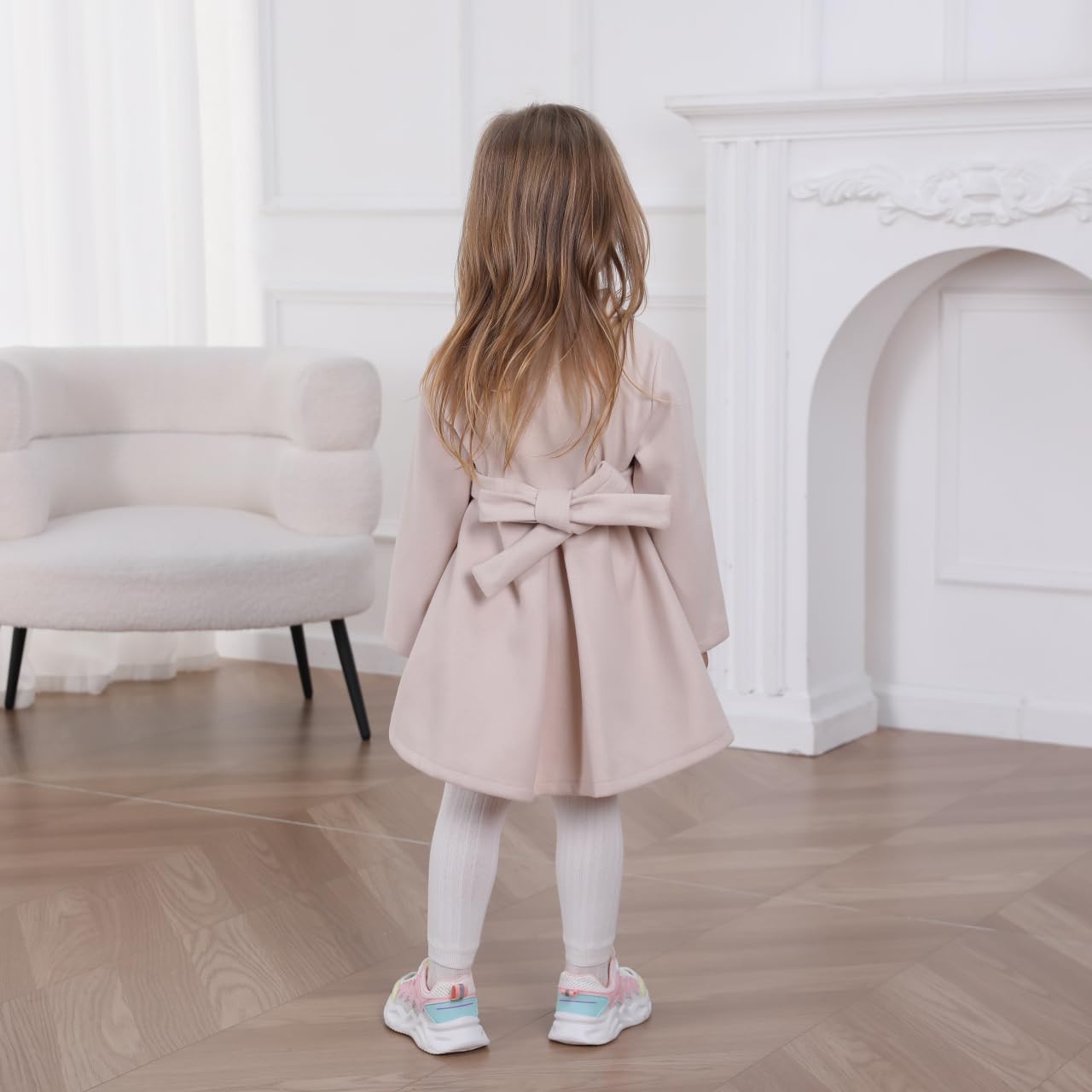Toddler Baby Girl Clothes Jacket Coat Long Sleeve Solid Color Buttons Dress Coat Fall Winter Outfit - Image 5