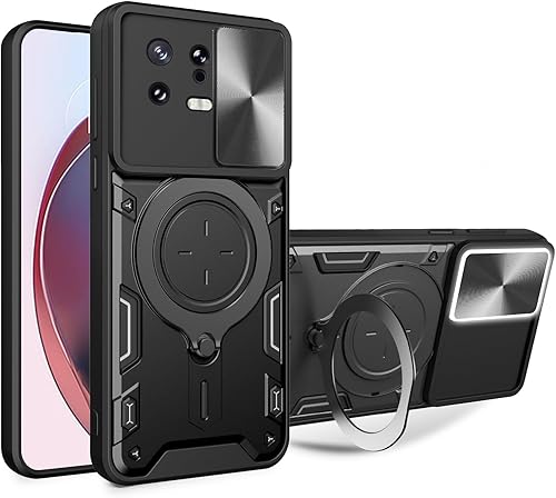 Compatible con la funda Honor X7, carcasa magnética de montaje en coche compatible con Honor Play 30 Plus Kickstand con funda deslizante para lente