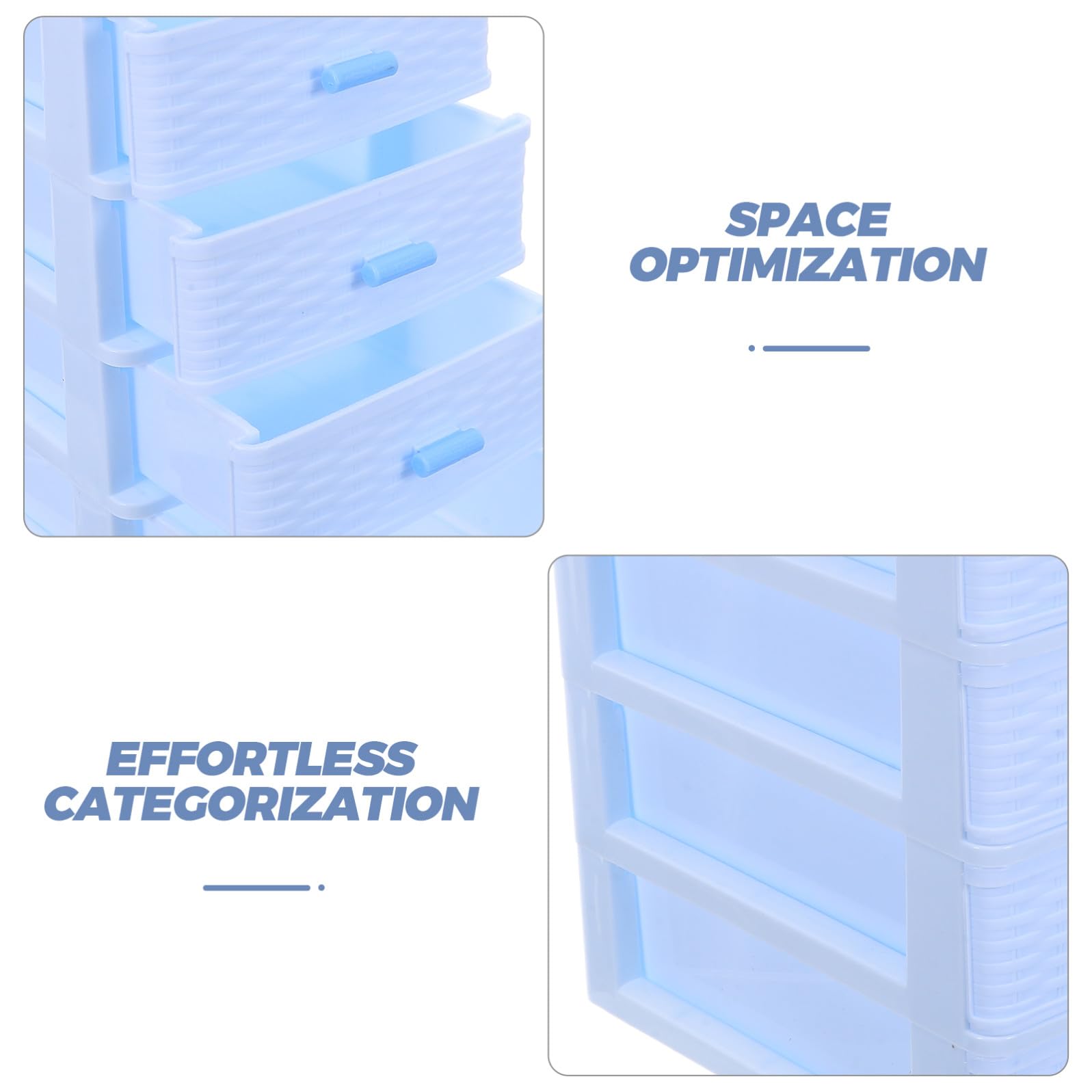 BESPORTBLE Organizer per Cassetti da Scrivania in Plastica Blu, Mobiletto Portaoggetti a 5 Ripiani, Scatola per Cosmetici e Accessori, Soluzione Salvaspazio per Ufficio, Casa e Laboratorio