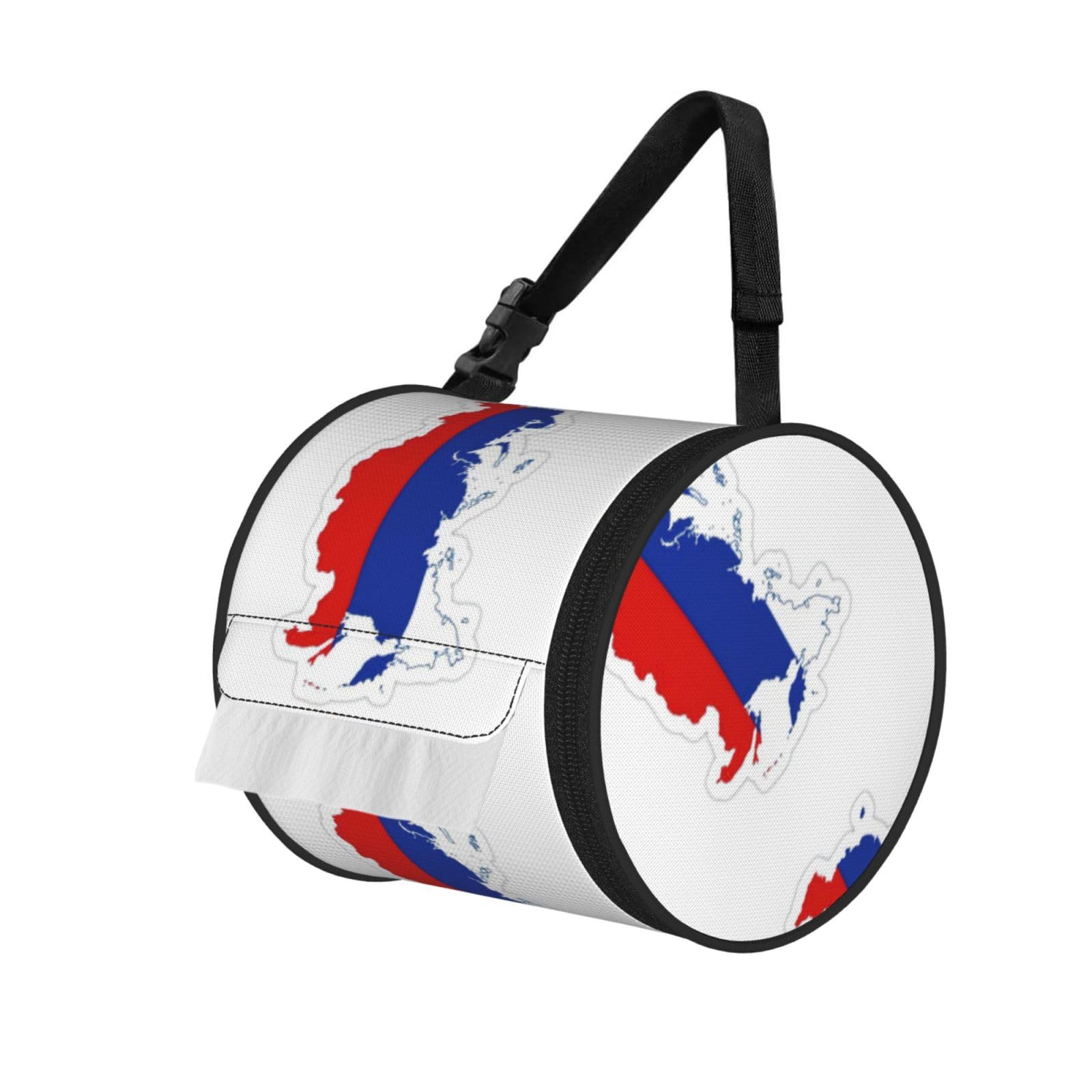 Russian Flag Map Print Fashion Tissues Organizer Box, Hanging Tissue Holder For Purse Coins For Car Office Daily Outing