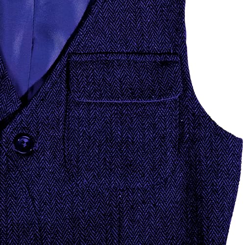 Image of Boys Retro Tweed Vest for Kids Classic Casual Waistcoat