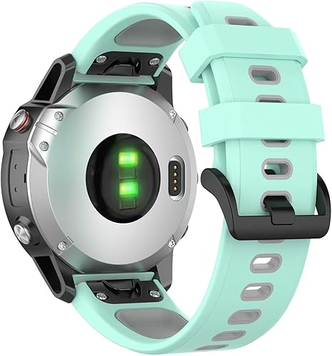 Miniatura 6 de Compatible con Garmin Fenix 6 Sapphire Watch Bands, Forerunner 945 Bands, 0.866 in Quickfit Silicona Correa de repuesto para Garmin Instinct, Fenix