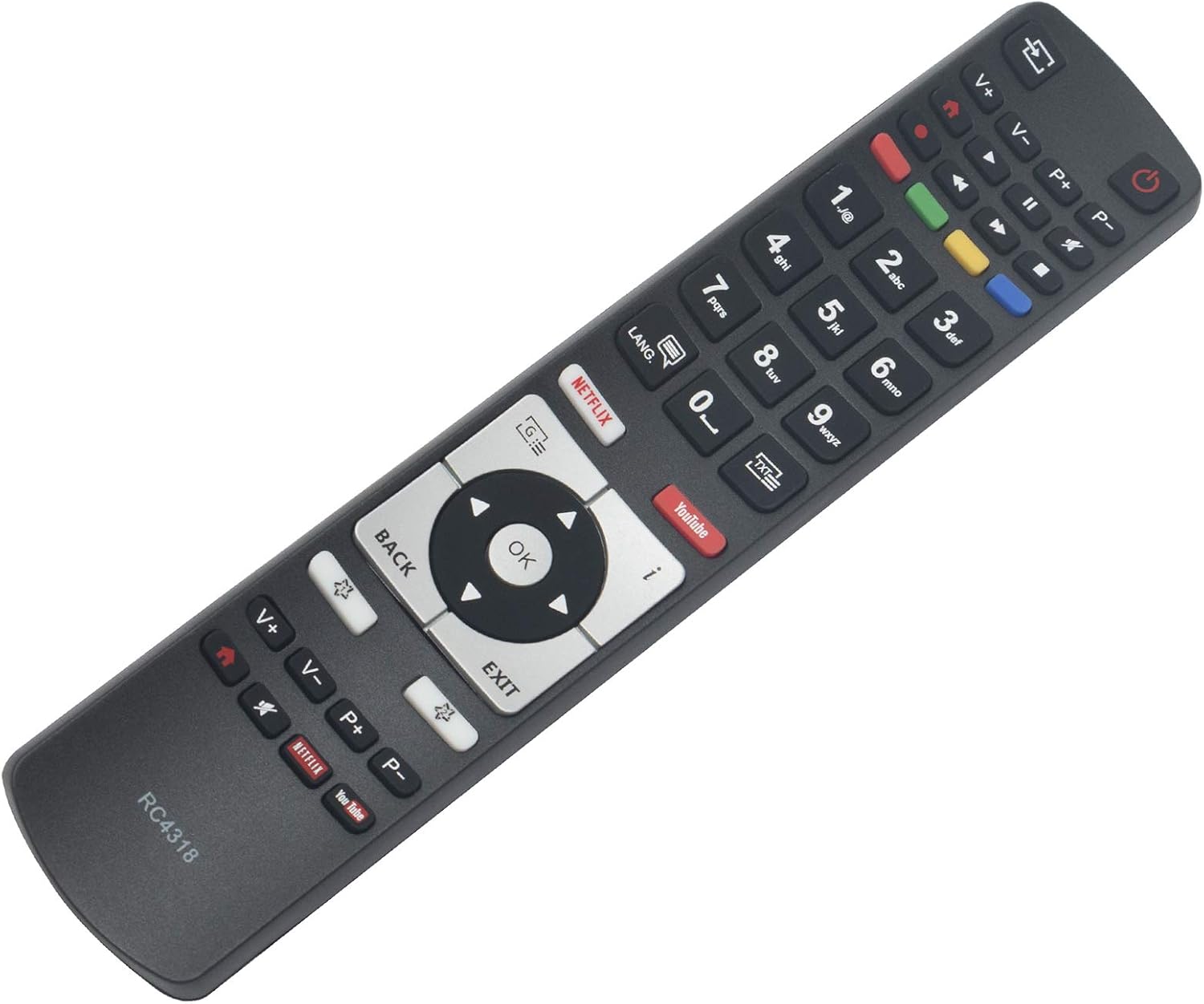 ALLIMITY RC4318P RC4318 Remote Control Replace fit for Telefunken 4K UHD TV 55DTU652 D32F289M4CWII D32H287M4CWI D32H289N4CWI XU43E512 D55U297N4CWH D49U700M4CWH D50U600M4CWII L55U405N4CWH - Image 3