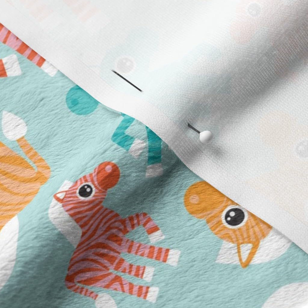 Spoonflower Fabric - Colorful Rainbow Dancing Zebra Party Cute Kids Illustration Small Printed on Minky Fabric by The Yard - Sewing Baby Blankets Quilt Backing Plush