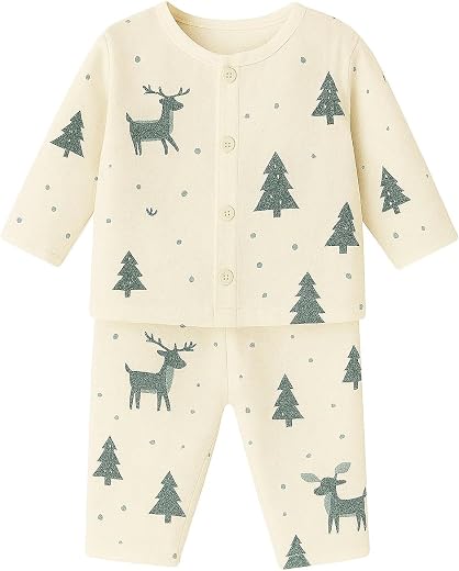BABY STATION Baby Boys &amp; Girls Muslin Cotton Night Suit Set – Full Sleeves Shirt &amp; Pajama with Cute Print – Soft &amp; Breatha...
