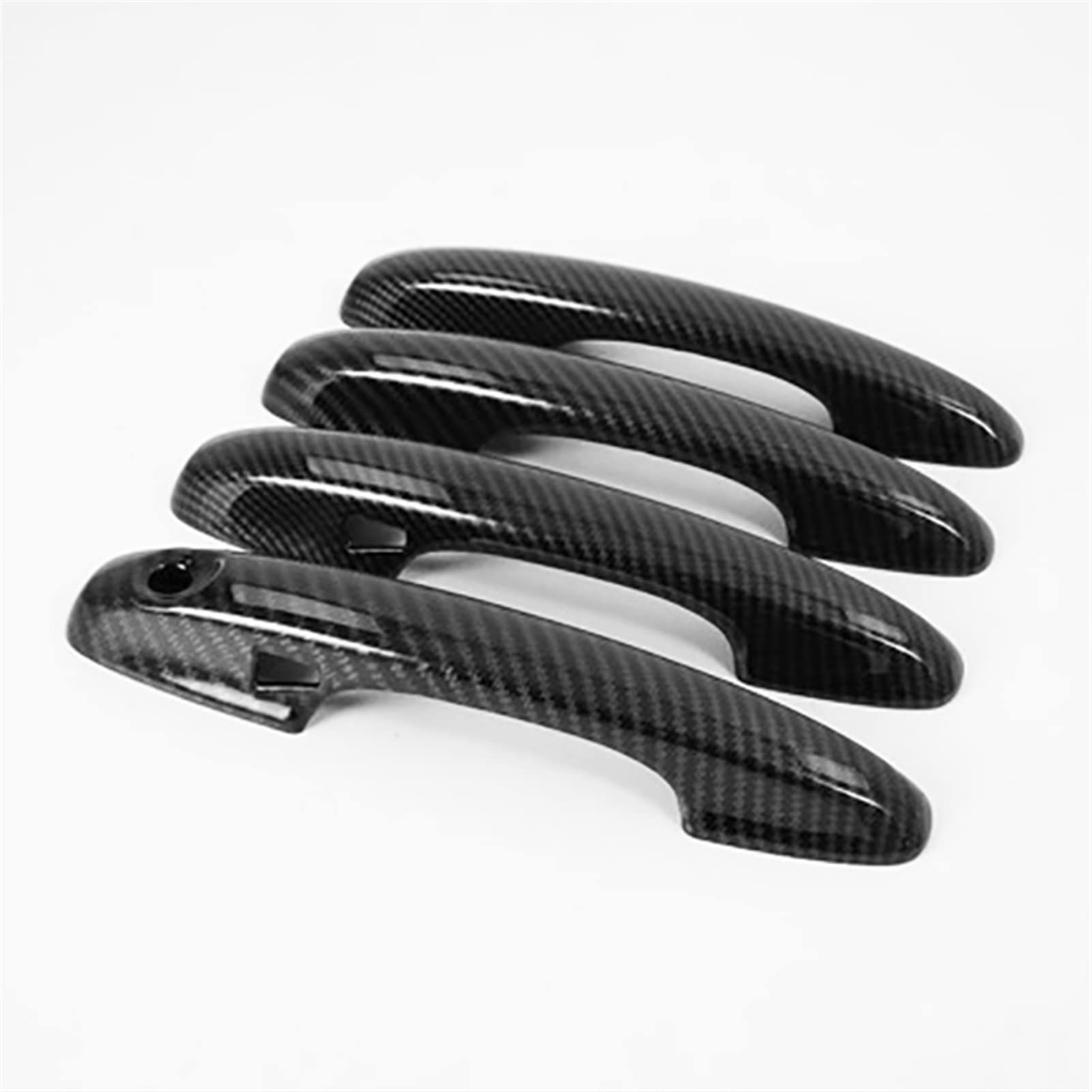 Qwqthgs 3 Car Exterior Door Handle Cap For Focus Mk2 Mk 4 Pcs Black/Silver Car Door Handle Cover Catch Cap Decoration Trim(3)
