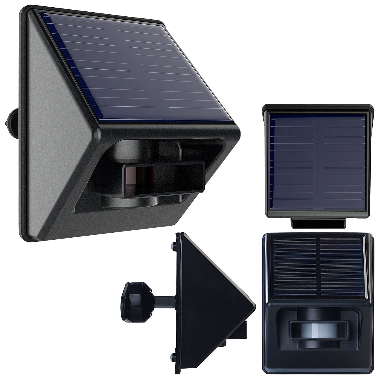 Luminea Home Control App-Bewegungsmelder: Outdoor-PIR-Sensor mit ZigBee-WLAN-Gateway und Solarpanel, IP55 (Outdoor ZigBee Motion Sensor, Akku Bewegungsmelder aussen)