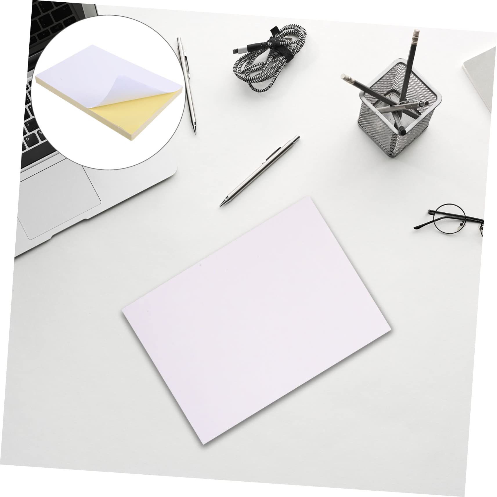 Papel Adhesivo Imprimible Blanco 100 Hojas A4 para Etiquetas