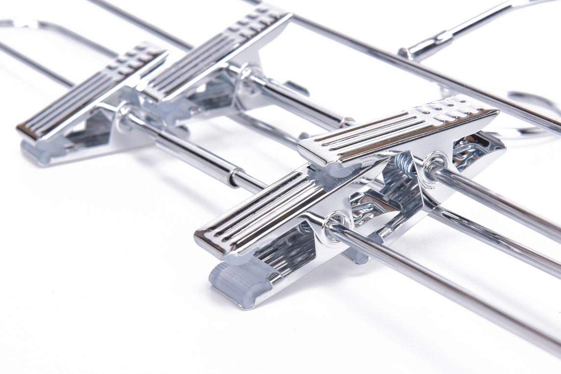 Quality Hangers Gancho de la Falda de la Calidad Pantalones Pantalones Perchas Metal Resistente Giratorio Cromo
