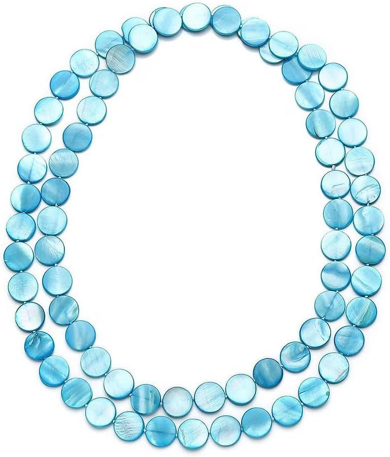 Long Beaded Necklaces for Women - Boho Necklaces for Women Chunky Western Shell- Colorful Beads Beachy Summer Costume Jewelry - Engagement 46 Inches Anniversary Birthday Christmas Gifts for Women