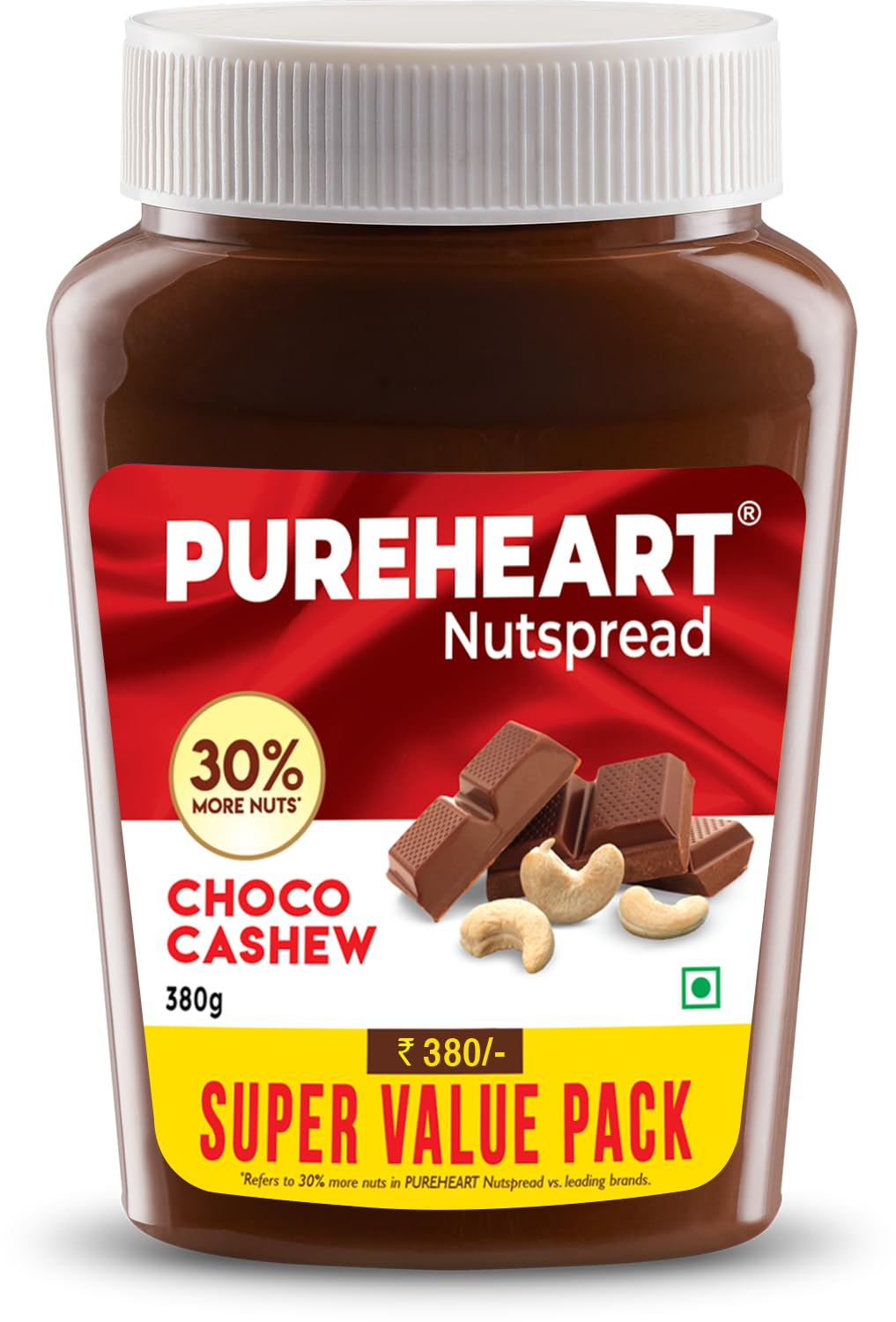 Pureheart Nut Spread Choco Cashew (380 gm) Nutty Chocolate Cashew Spread for Breakfast, Bread/Toast, Sandwich (B0CB8R4GH9) Amazon Price History, Amazon Price Tracker