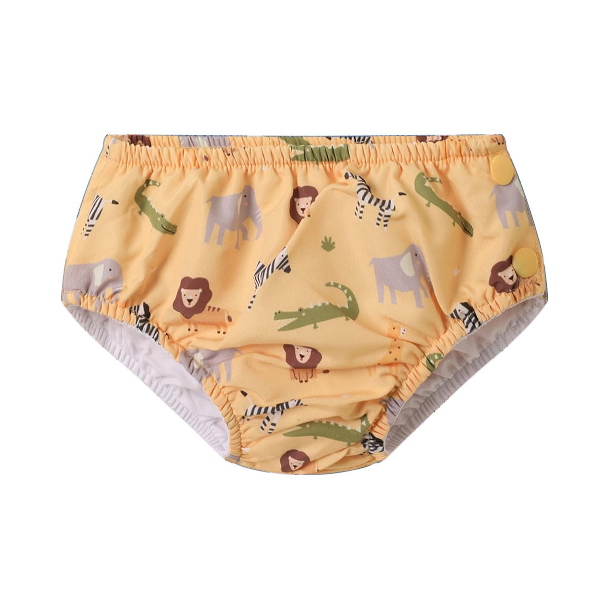 Couche de Bain | Réutilisable et Écologique UPF 50+ | Séchage Rapide et Ajustement Confortable, Motifs Colorés Unisexes | Idéale pour la Plage et la Piscine | Wild Animals 6 à 12 mois