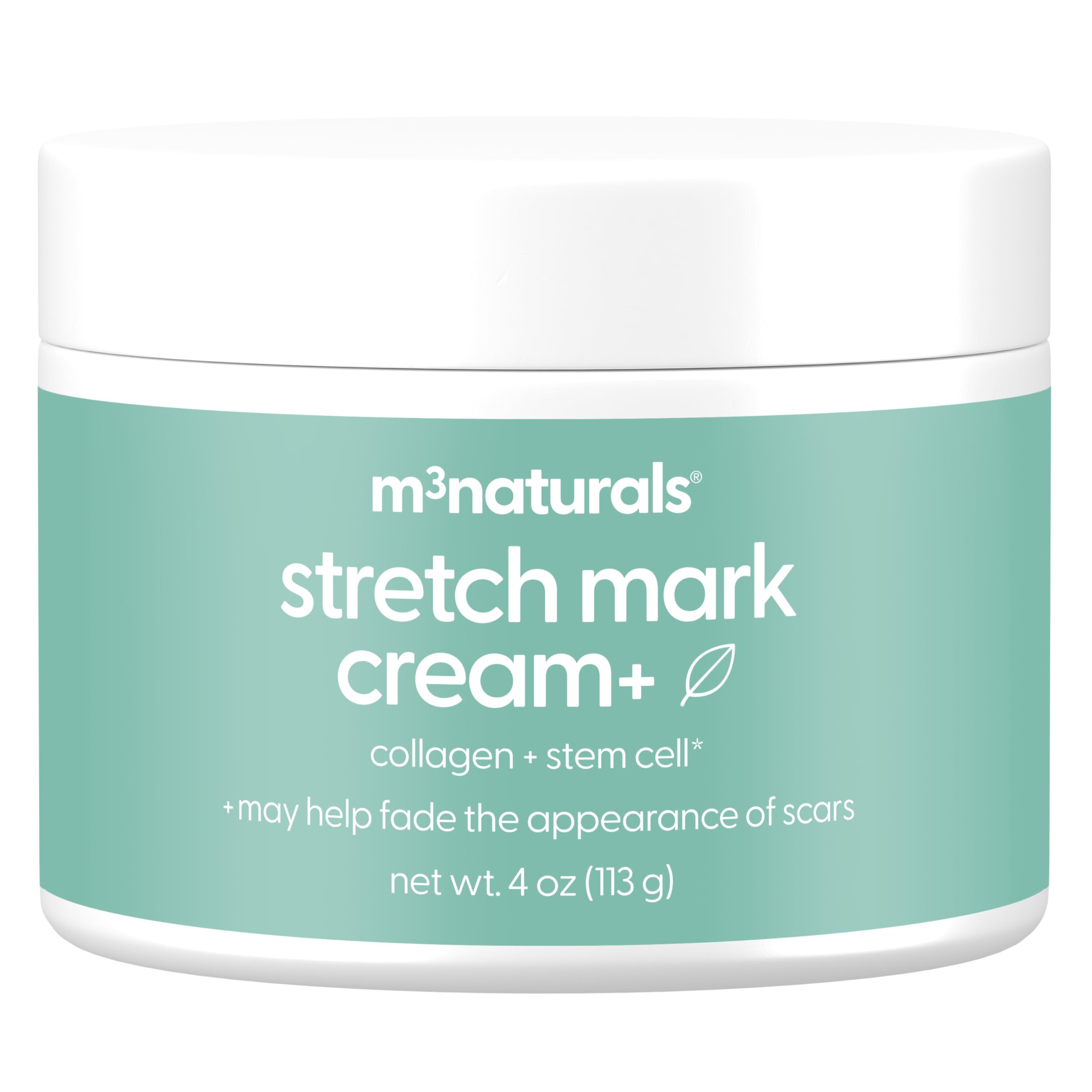 M3 Naturals (NEW) Stretch Mark Cream Infused with Collagen & Stem Cell Maternity Skincare Oil Removes Stretch Mark Prevention & Scar Remover Lotion Green Tea Extract & Raspberry Ketones, 4oz by M3