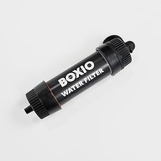 BOXIO - Water Filter: Mobiler Wasserfilter für Camping & Outdoor mit Aktivkohle - das Filtersystem entfernt Bakterien, Mikroplastik & ersetzt Reinigungstabletten zur Wasseraufbereitung (Water Filter)