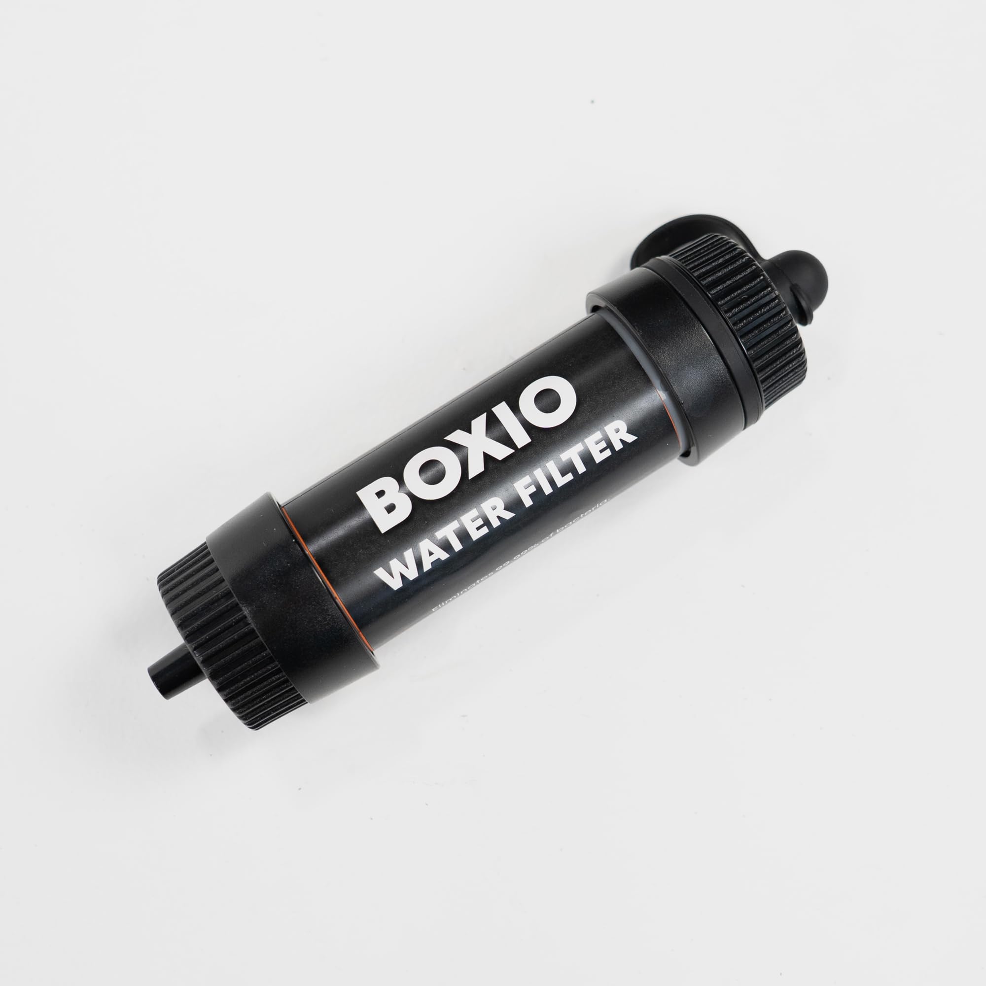 BOXIO - Water Filter: Mobiler Wasserfilter für Camping & Outdoor mit Aktivkohle - das Filtersystem entfernt Bakterien, Mikroplastik & ersetzt Reinigungstabletten zur Wasseraufbereitung (Water Filter)