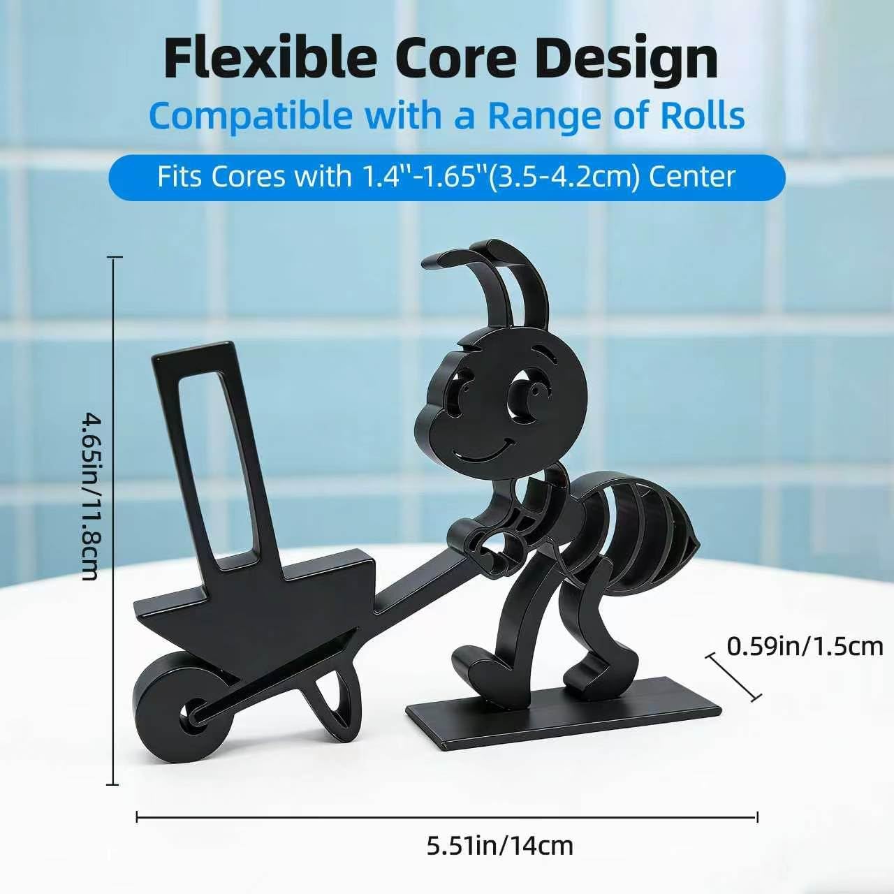 Bee Toilet Paper Holder 2-Pack – Unique Bee Design Bathroom Stand, Rustic Modern Farmhouse Decor, Bathroom Hardware Set,Fun Gift for Home, Friends & Family (2 piece of Black bee)