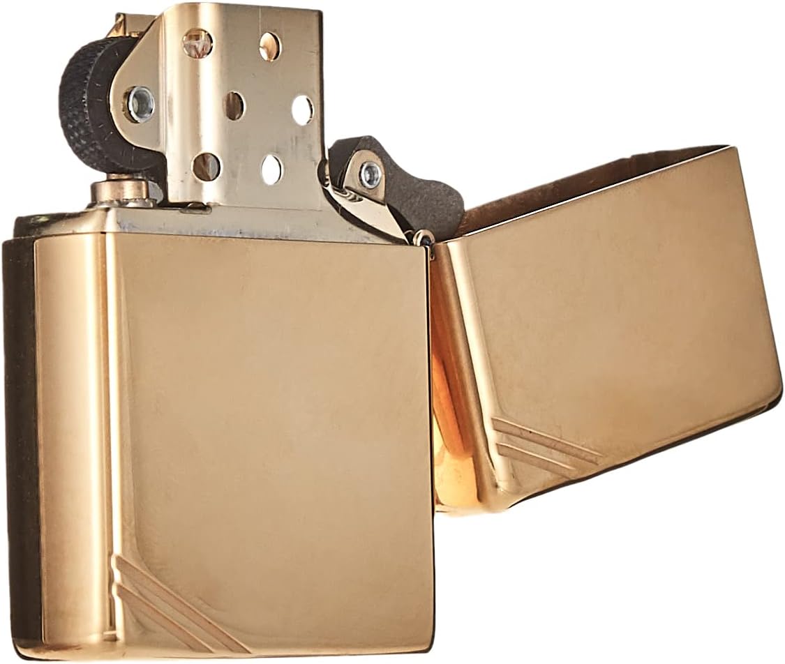 Zippo Vintage High Polish Brass Pocket Lighter with Slashes Pocket Lighter