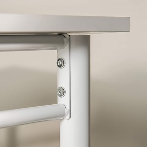 Miniatura 88 de Walker Edison Timothee - Litera de tamaño matrimonial sobre escritorio para la computadora, de metal, tamaño matrimonial, color blanco Blanco,Negro