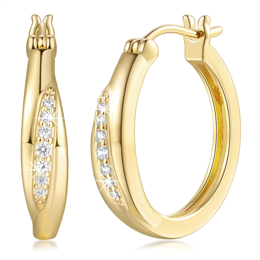 Amazon.com: mancoyl Gold Hoop Earrings 14K Gold Hoop