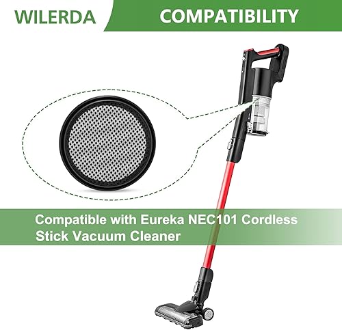 Miniatura 5 de NEC101 - Filtros de vacío compatibles con aspiradora inalámbrica Eureka NEC101, filtro de vacío de repuesto no tejido, en comparación con la parte #