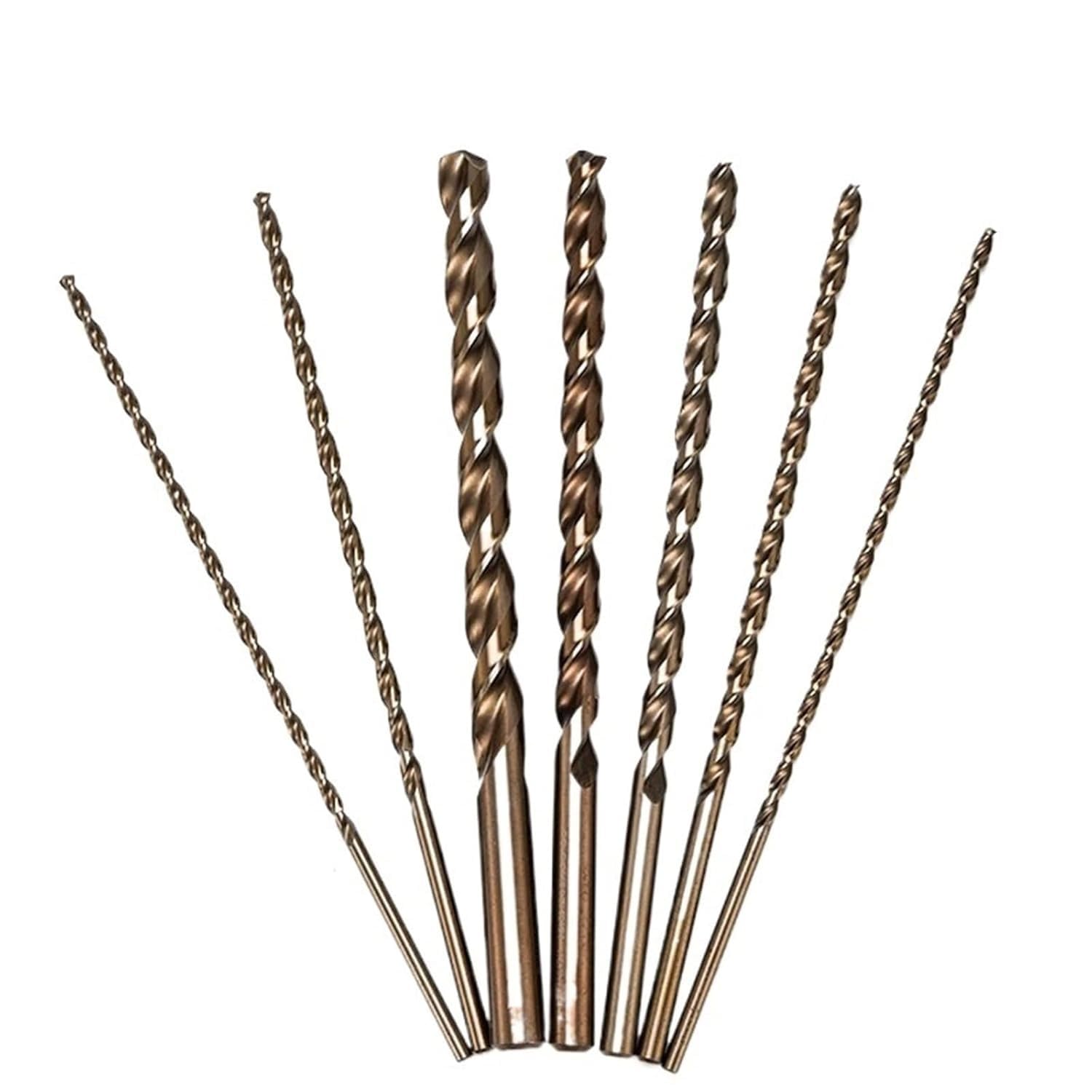 Foret hélicoïdal, 5 Pièces 2mm-13mm Forets Au Cobalt, HSSCO M35 Foret Hélicoïdal Forage De Trou Profond for Fonte Métal Dur Acier Inoxydable(7x156mm 5pc)