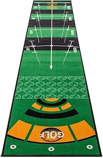 Green Golf Putting Mat Trainer Professional Training Mat with Base Auto Return Ball for Indoor Outdoor Office Home Garden Courtyard Simulation Grass Design