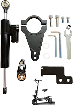 V7 Electric Scooter Steering Damper Stabilizer Kit Shock Absorber Auxiliary Bracket High-Speed Dual Drive Compatible Fits Teewing X5 BOYUEDA Yume TIFGALOP Progressive Damping Compact Folding Design